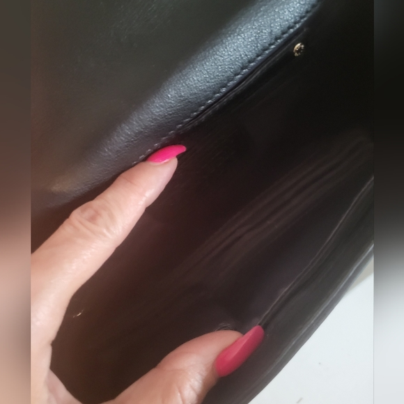 NWOT DANIER BLACK LEATHER WITH GOLD STUDS CLUTCH - Picture 5 of 5